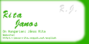 rita janos business card