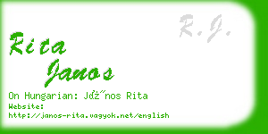 rita janos business card